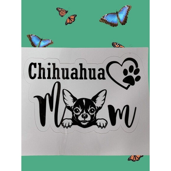 Chihuahua Mom Vinyl Decal - Cute Sticker for Trucks, Laptops, and Windows - Picture 3 of 5